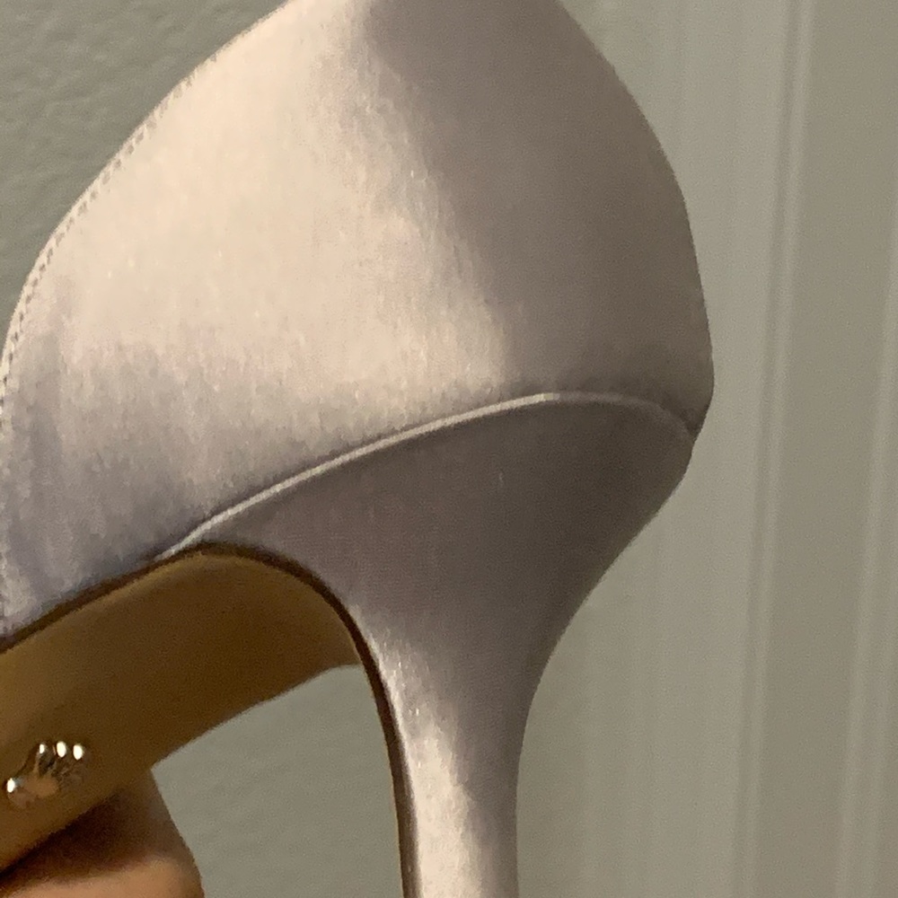 Nina grey satin heels